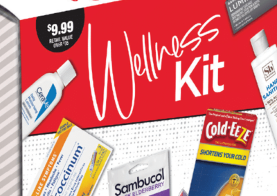 Wellness Kit Sample Box designed with Custom Sleeve and Coupon Booklet